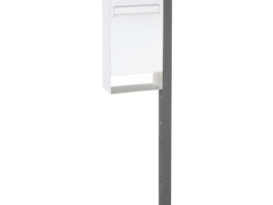 sandleford metro free standing letter box white/ woodland grey