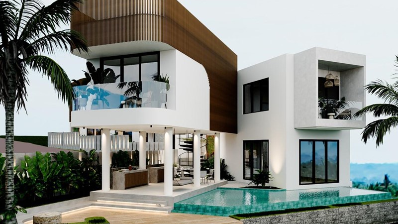 Villa Mewah dengan Pemandangan Laut dan Kolam Renang di Atap